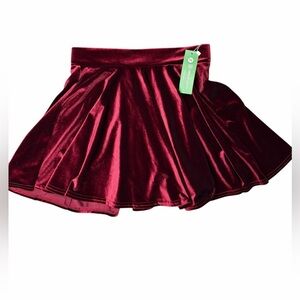 Urban Coco Women’s Velvet Burgundy  Skirt